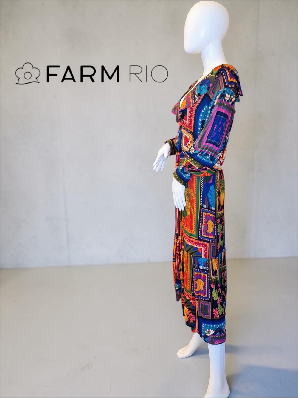 FARM Rio Patchwork Tapestry Ankle Maxi Dress - Size M - Picture 7 of 10
